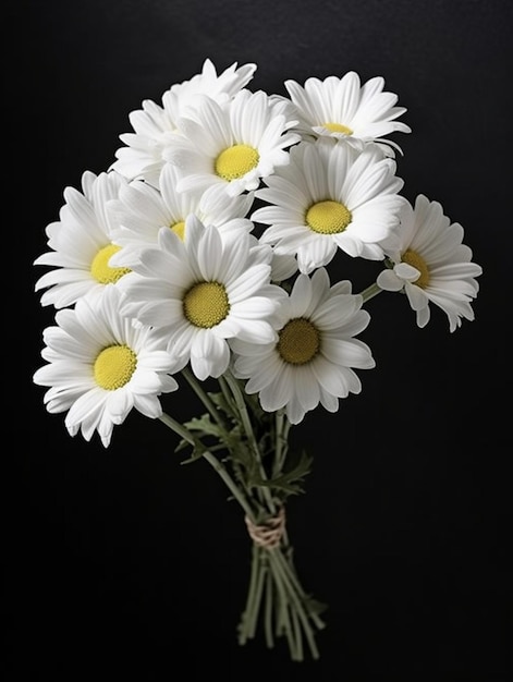White Daisy wedding bouquet flower on blurred window background AI Generated