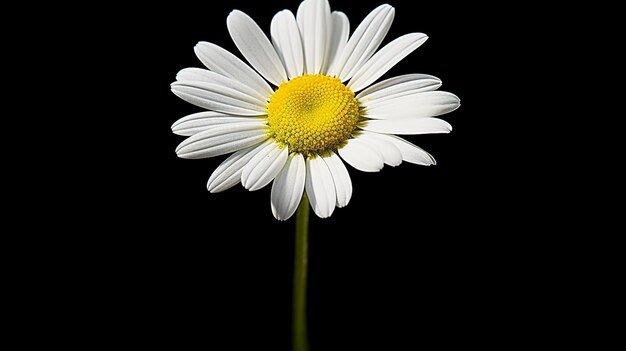 a white daisy with yellow petals and a yellow center