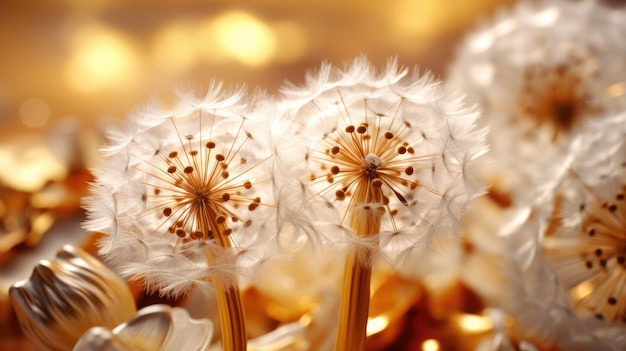 White dandelions HD 8K wallpaper Stock Photographic Image