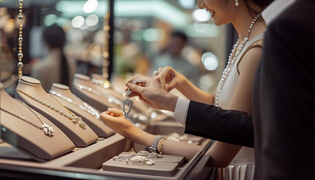 Photo white day in a highend jewelry store