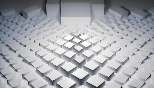 Белый декоративный фон 3D кубики абстрактный фон