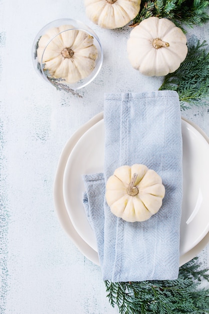 White decorative pumpkins