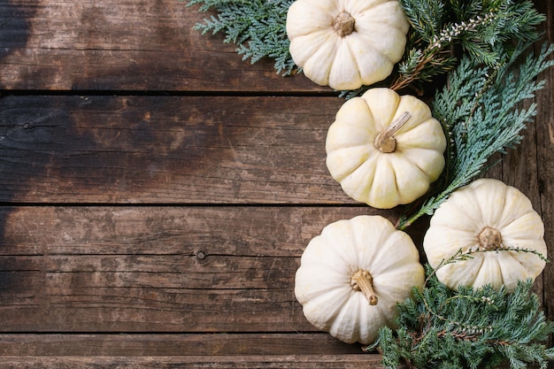 White decorative pumpkins