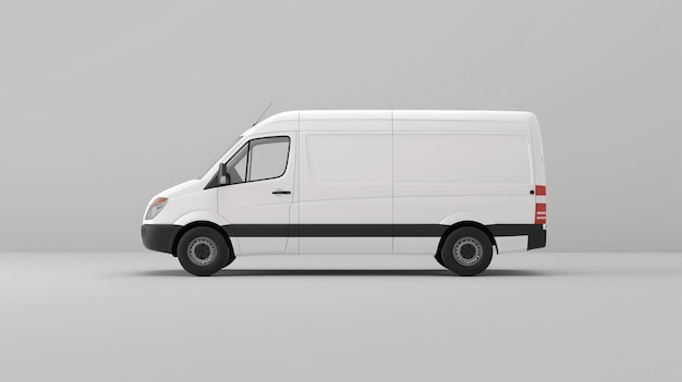 Foto furgone di consegna bianco isolato su sfondo bianco rendering 3d