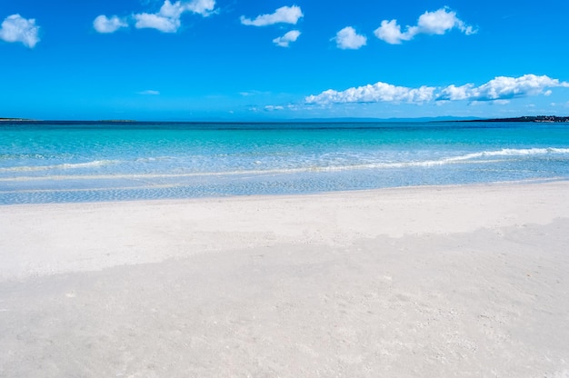 White desert beach and turquoise water