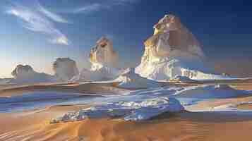 Photo the white desert in farafra egypt is located in the sahara desert in africa