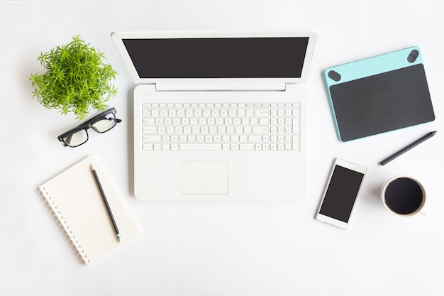 White desk office 