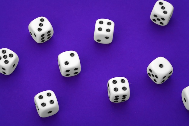 White dices on purple