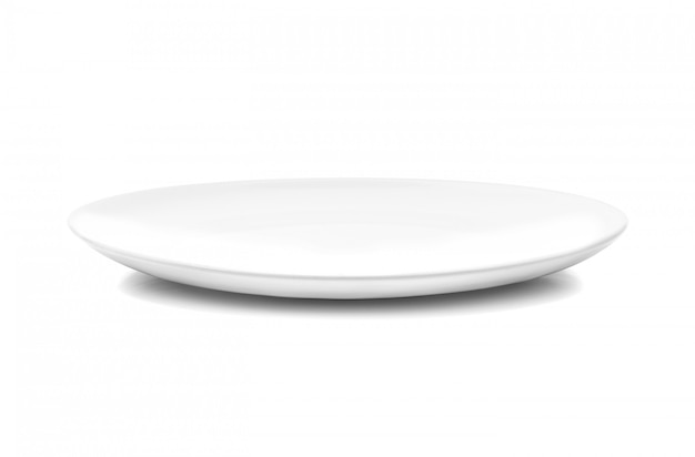 White dish or ceramic plate isolated on white 