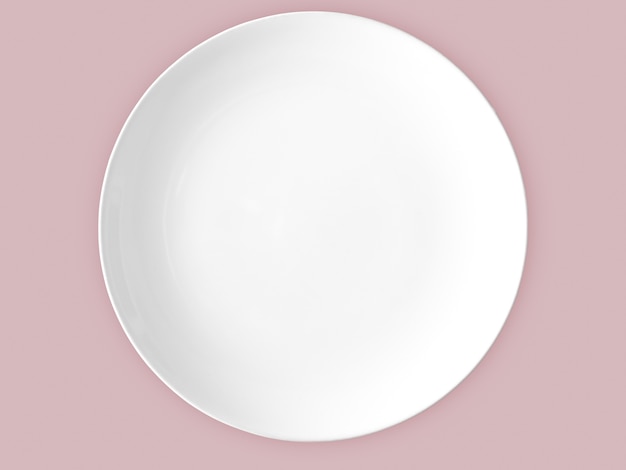 White dish on pink background.