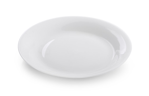 white dish plate isolated on white background