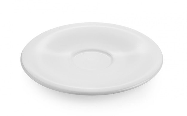 흰색 표면에 흰 접시