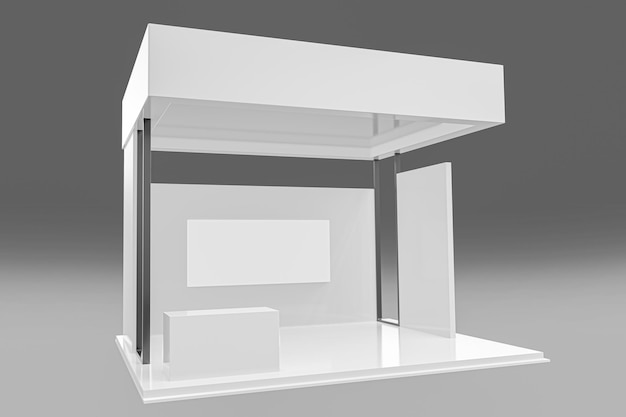 a white display case with a white box on the bottom