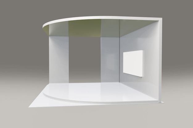 a white display case with a white box on the top