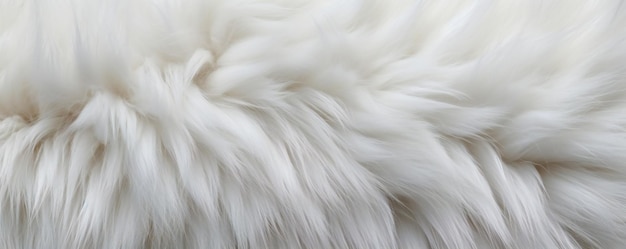 A white dog's fur is on display.