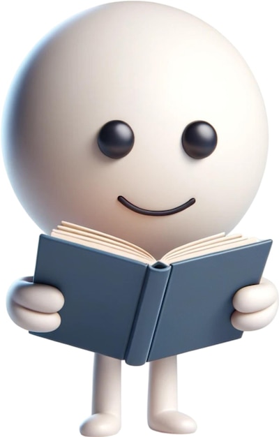 Photo a white doll with a face on the face reading a book