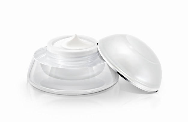 White dome cosmetic jars