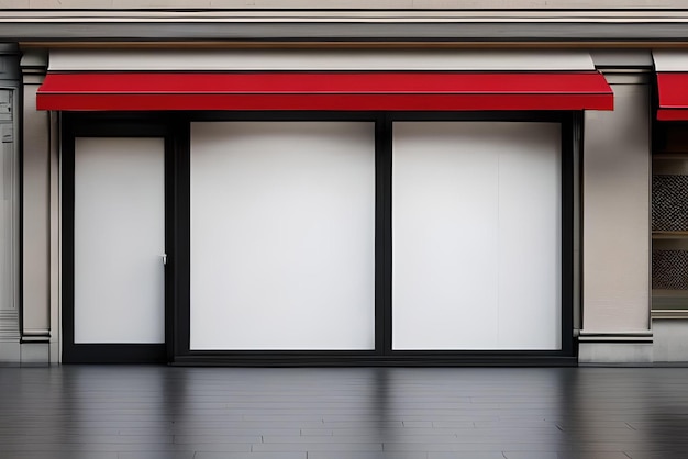 A white door with a red stripe that says " no parking " on it.