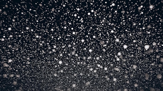White dots on a dark background resembling falling snow AI generated