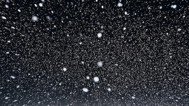 White dots on a dark background resembling falling snow AI generated