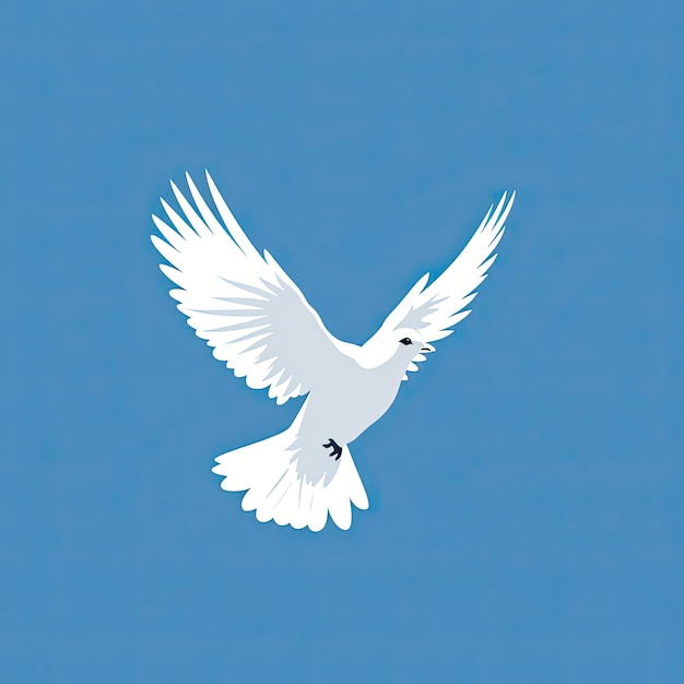 a white dove on a blue background