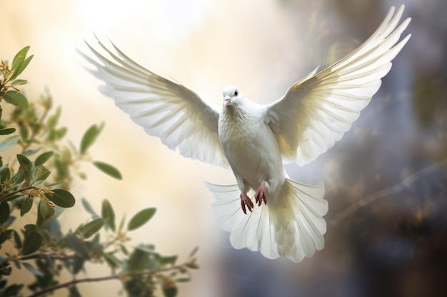 Белый голубь в полете Международный день мира