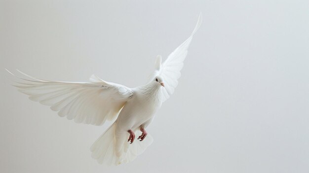 Photo white dove in flight