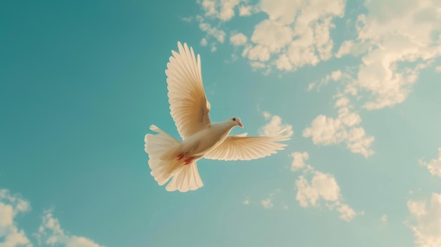 white dove fly on sky