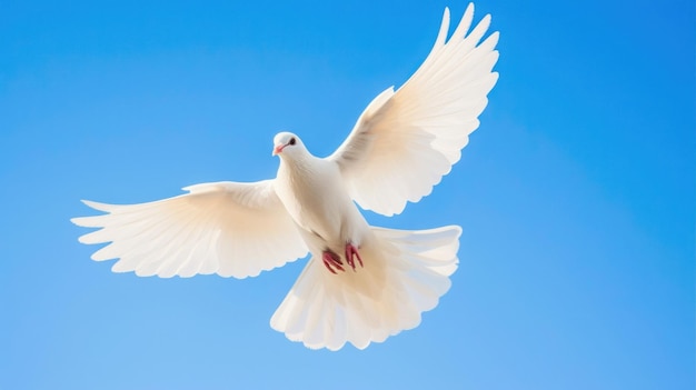 white dove fly on sky