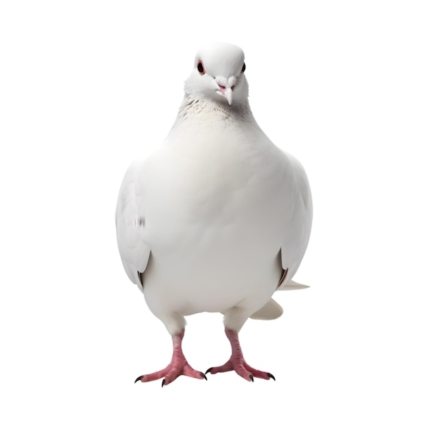 white dove front view isolated on a transparent background