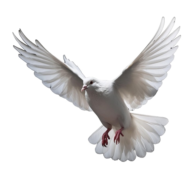 Photo white dove isolated on background with generative ai