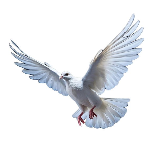 Photo white dove isolated on background with generative ai