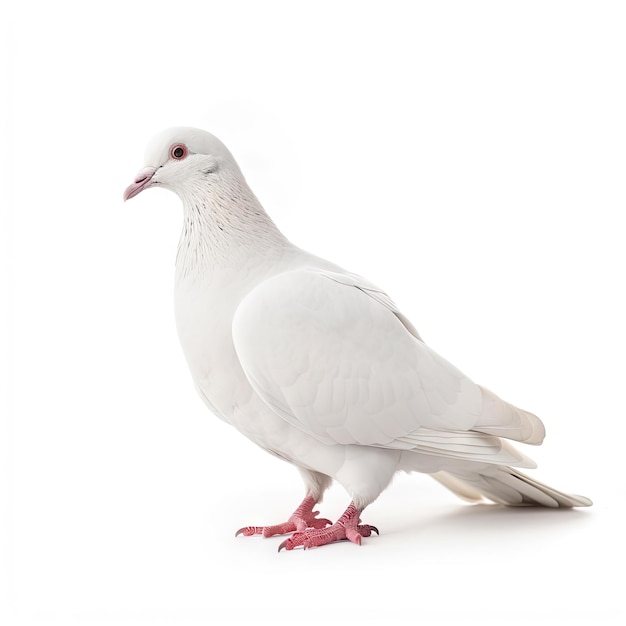 Белый голубь на белом фоне | Премиум Фото