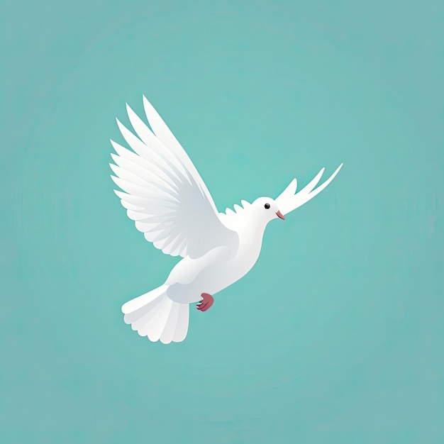 a white dove symbol on a blue background