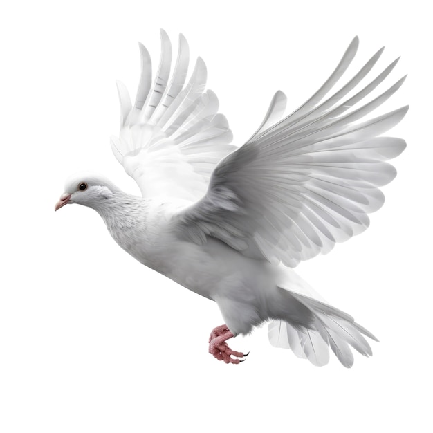 흰 비둘기 투명 고립 된 배경 AI