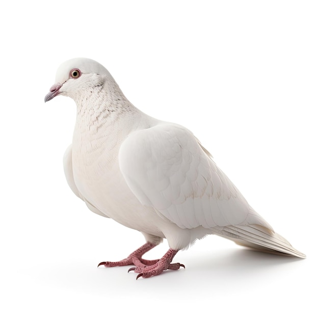 흰색 배경에 흰색 비둘기