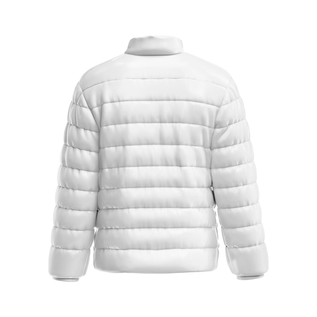 Photo a white down jacket back view isolated on a white background