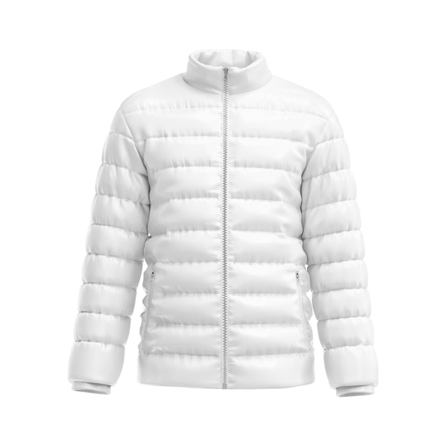 Photo a white down jacket front view isolated on a white background