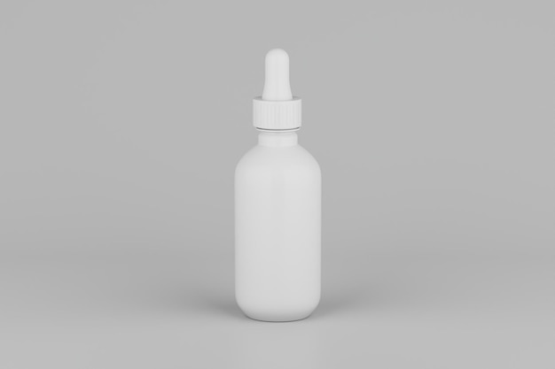 White Dropper Mockup Multiple Bottles Blank Label 3D Illustration