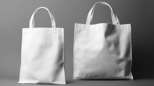 Макет белой эко-сумки Пустой мешок для покупок Генеративный AI