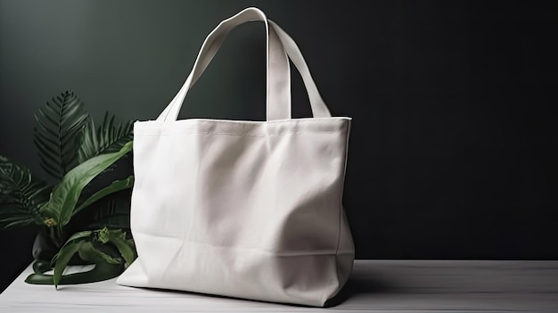 White_eco_bag_mockup_Blank_Shopping_sack with Generative AI Technology