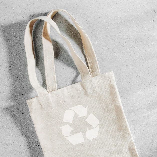 White eco bag mockup, shopping sack blank template with copy space.