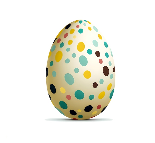 Фото Белое яйцо в горошек на белом фоне изолированного объекта