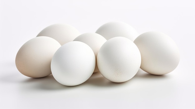 Photo white eggs on a white background