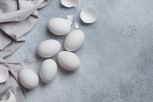 White eggs with egg shells