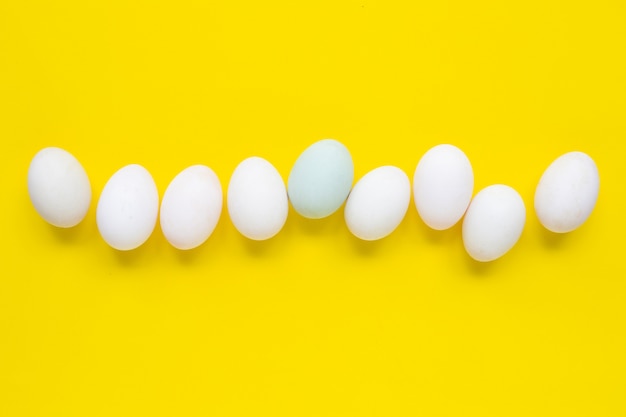 White eggs on yellow