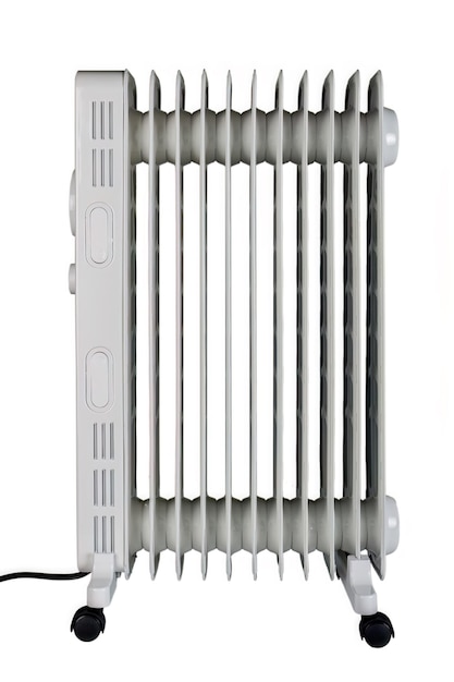 white electric convector side view isolated on white