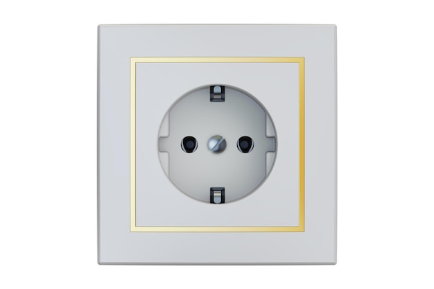 Photo white electrical outlet 3d rendering