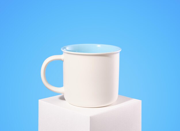 Photo white empty beverage cup beautiful elegant tableware