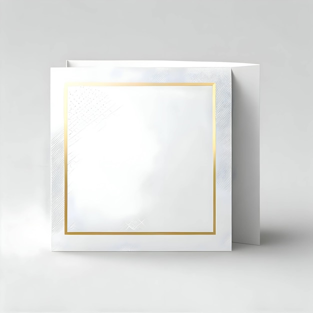 White empty card with golden borders